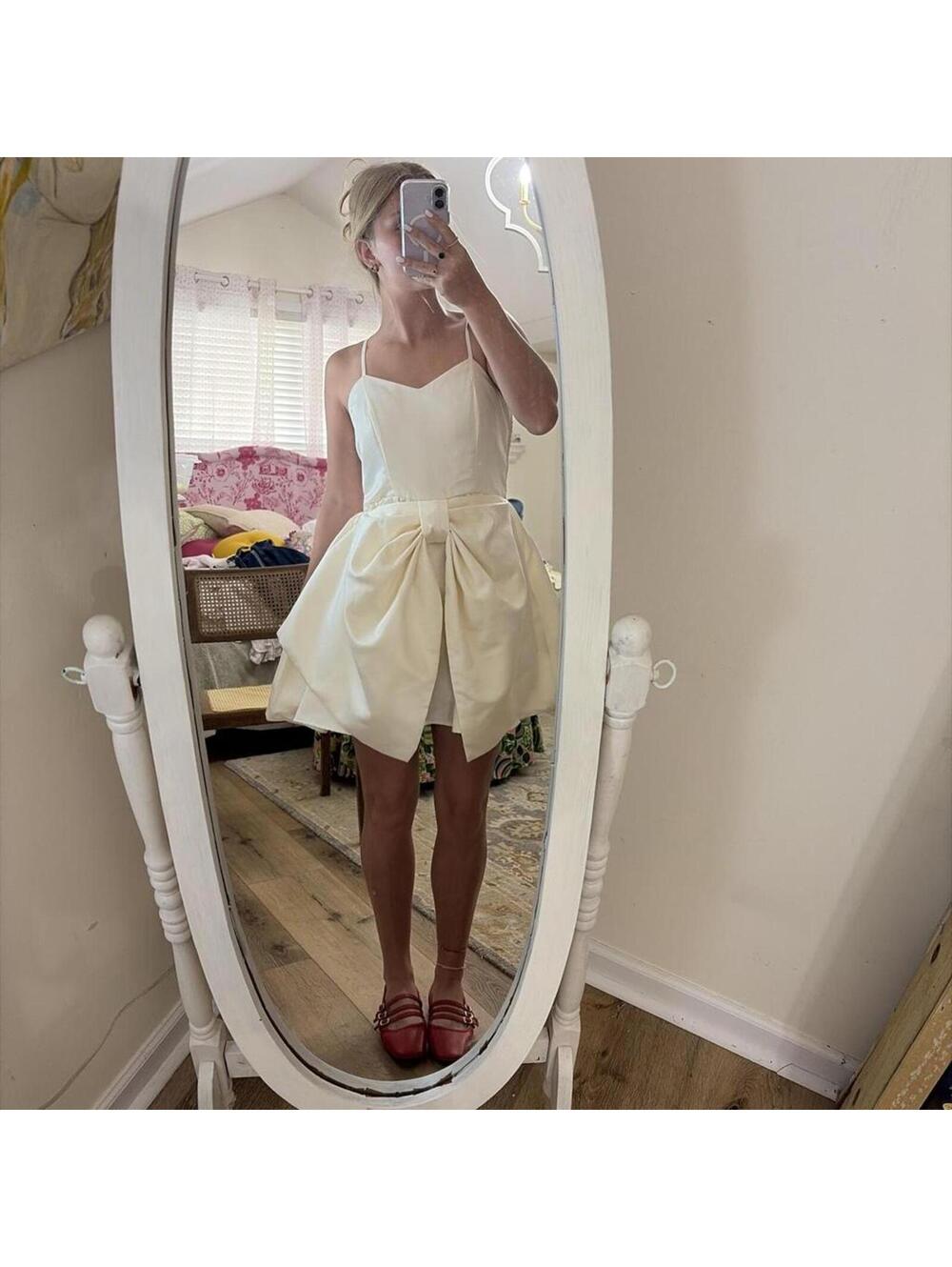 Women's Cream and White Dress - Picture 1 of 3